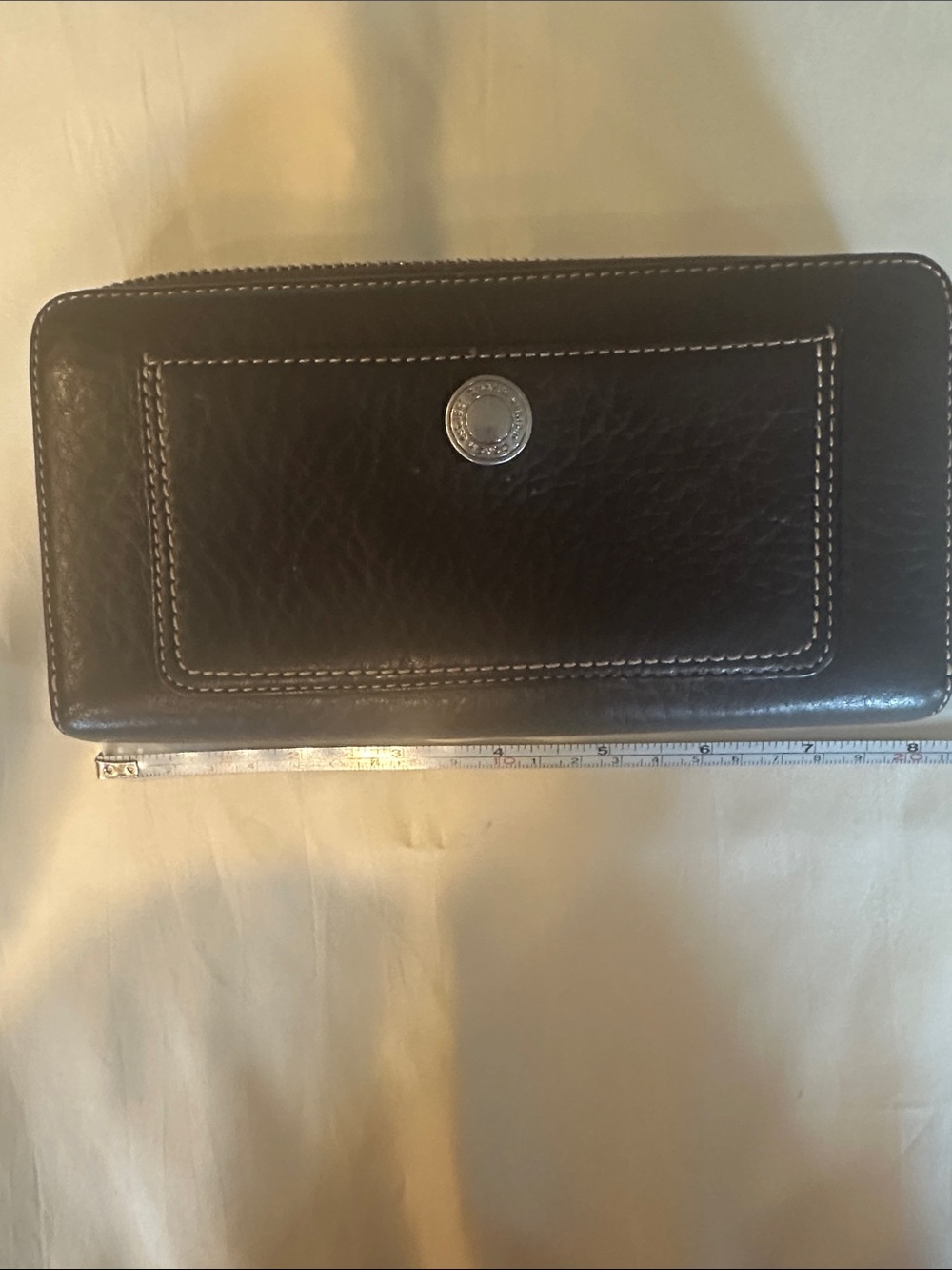 Vintage Coach Long Zip Around Wallet Brown - Picture 13 of 14